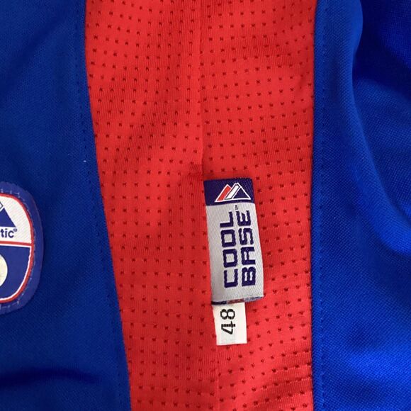 Majestic Authentic Chicago Cubs Jersey #64 Size 48 Cool Base MLB Blue Red - Picture 8 of 9